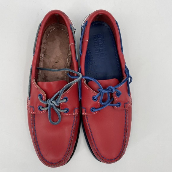 Sebago Docksides Spinnaker Colorblock Lace Up Boat Shoes Mens US Size 8.5 M Red - Picture 4 of 12